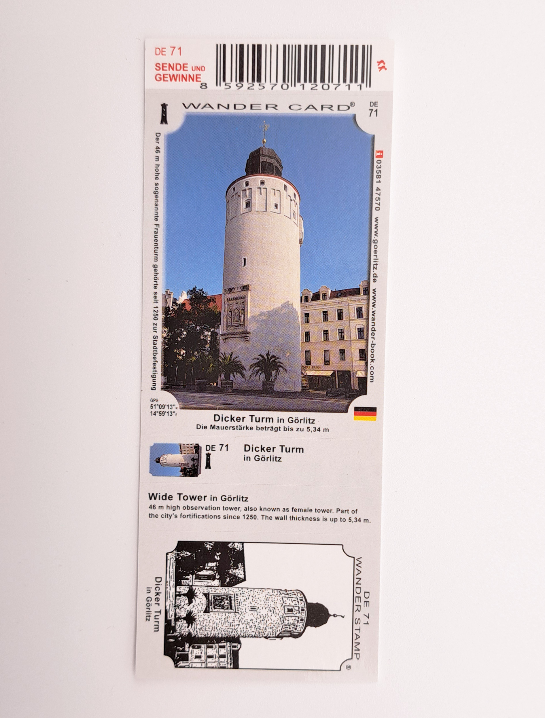 Wandercard -Dicker Turm in Görlitz